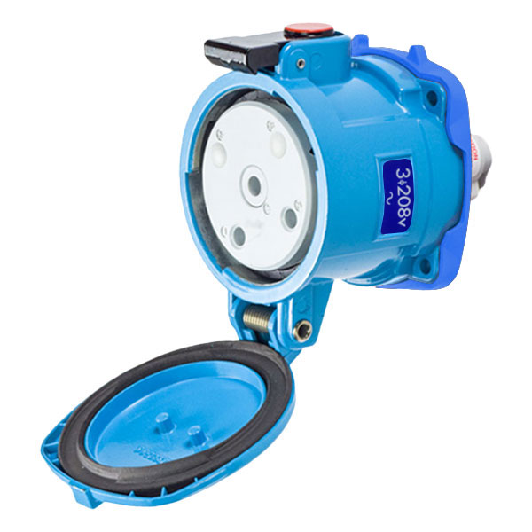 37-64232-C-K16 - DS100C RECEPTACLE METAL BLUE SIZE 4 TYPE 3R 2P+G 100A 208 VAC 60 Hz NO AUX